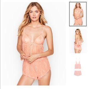 NWOT Sheer Lace Cami & Short Set